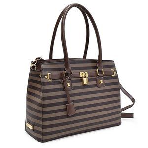 NWT Adrienne Vittadini Hayes Stripe Satchel